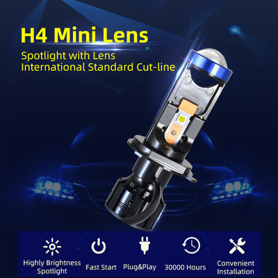 H4 Mini Lens Led العلوي لمبات 45W Hi Low Beam Led جهاز عرض المصابيح الأمامية H4 سيارة Led المصباح